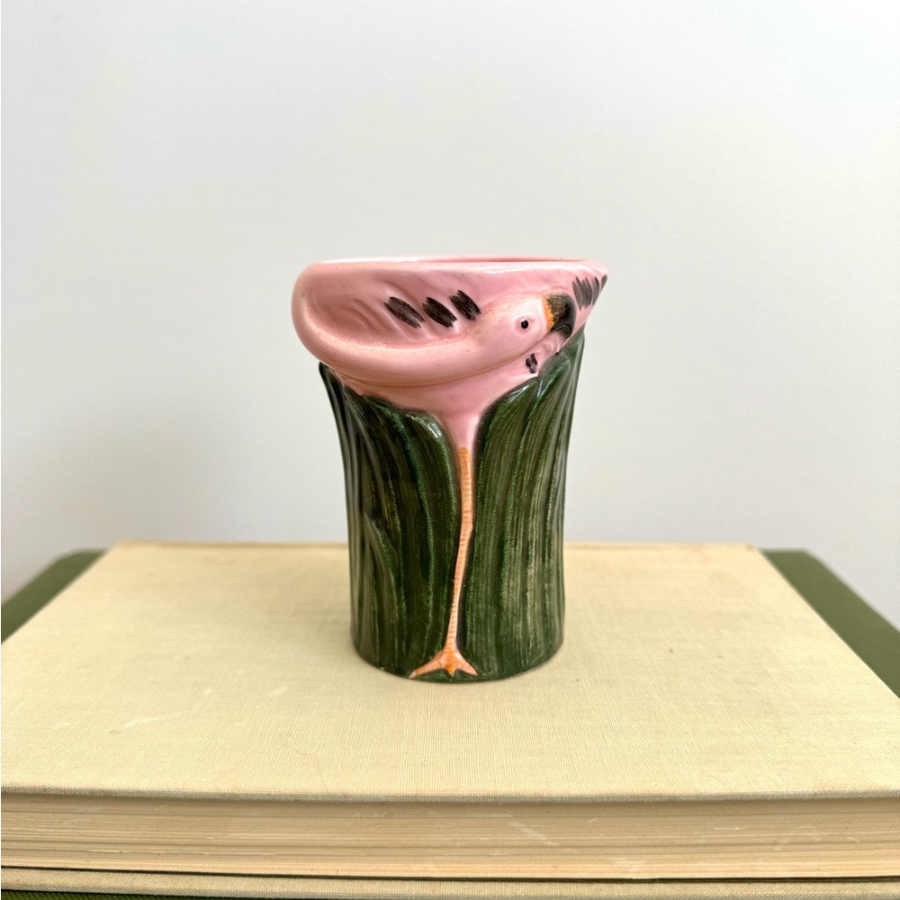 Vintage, flamingo, Palm Springs vibe, Miami vibe vase